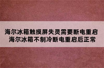 海尔冰箱触摸屏失灵需要断电重启 海尔冰箱不制冷断电重启后正常